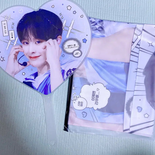 [BUNJANG] NCT WISH Riku Eushya Eushya Slogan & Uchiwa Bundle Set / 엔시티 위시 리쿠 으쌰으쌰 슬로건 우치와 일괄 원가 이하 양도 nct wish