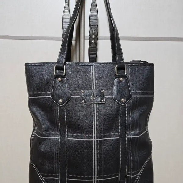 [BUNJANG] Beanpole Check Tote Bag Black / 빈폴 체크 토트백 블랙