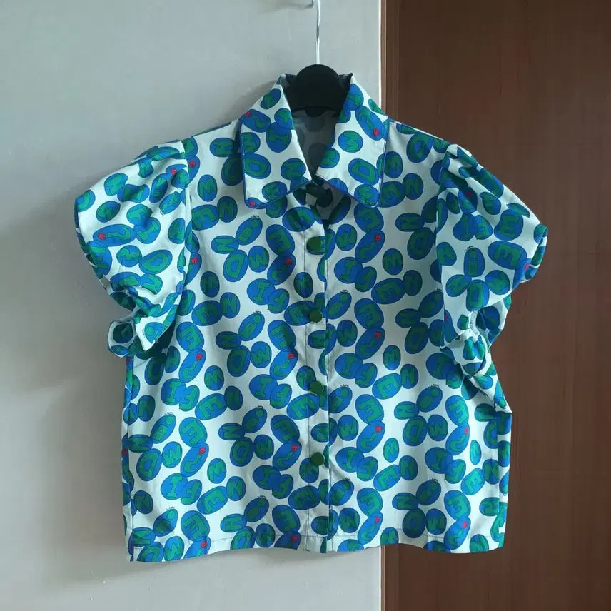 [BUNJANG] Cool Puff Sleeve Shirt Blouse / 냉감 퍼프소매 셔츠형 블라우스 66~77초