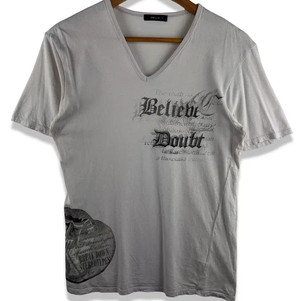 [BUNJANG] JPN Y2K Lettering V-Neck T-Shirt / JPN Y2K 레터링 브이넥4623