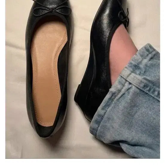 [BUNJANG] Fabebe Round Flats Black 250 / 퍼베이비 라운드 플랫슈즈 블랙 250