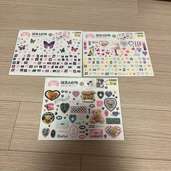 [BUNJANG] Daiso Aesthetic & Kitschy Sticker Set / 다이소 스티커 씰스티커 다꾸 처분 감성 키치