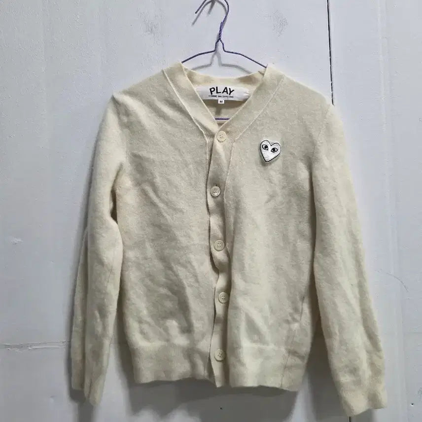 [BUNJANG] Comme des Garçons PLAY Cardigan Ivory M / 꼼데가르송 PLAY 가디건 아이보리M #72213