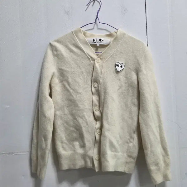 [BUNJANG] Comme des Garçons PLAY Cardigan Ivory M / 꼼데가르송 PLAY 가디건 아이보리M #72213