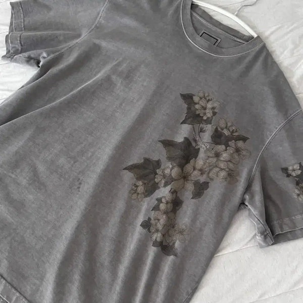 [BUNJANG] Wooyoungmi 25SS Fade Flower T-Shirt Grey Size 50 / 25SS 우영미 페이드 플라워 티셔츠 그레이 50사이즈