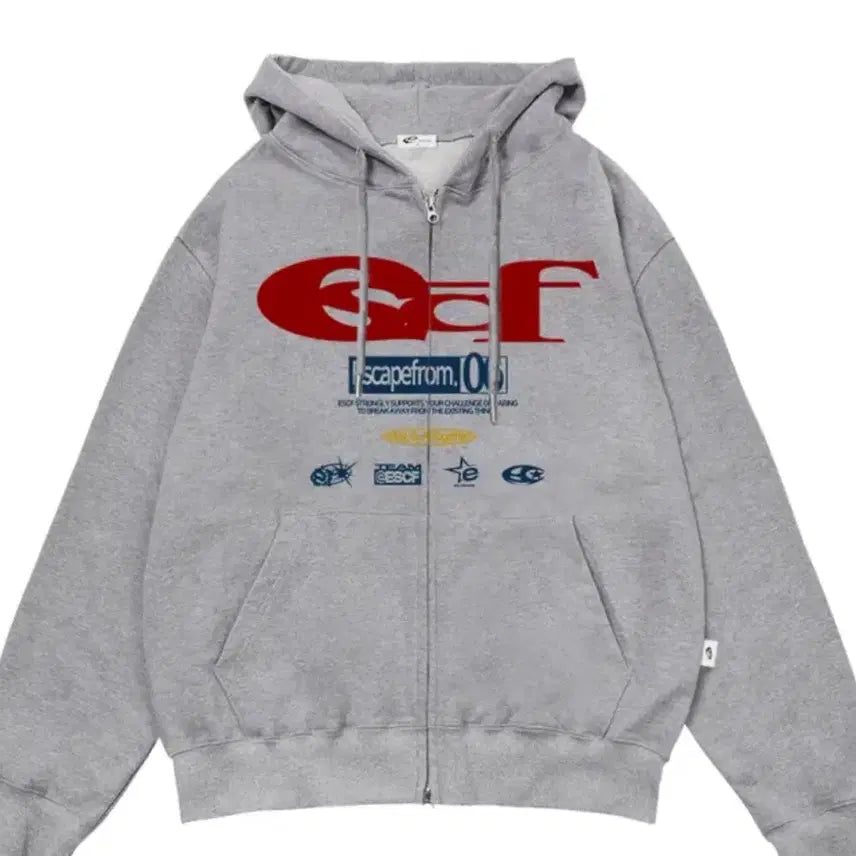 [BUNJANG] ESCAPEFROM Hoodie Zip-up Gray / 이스케이프프롬 후드집업