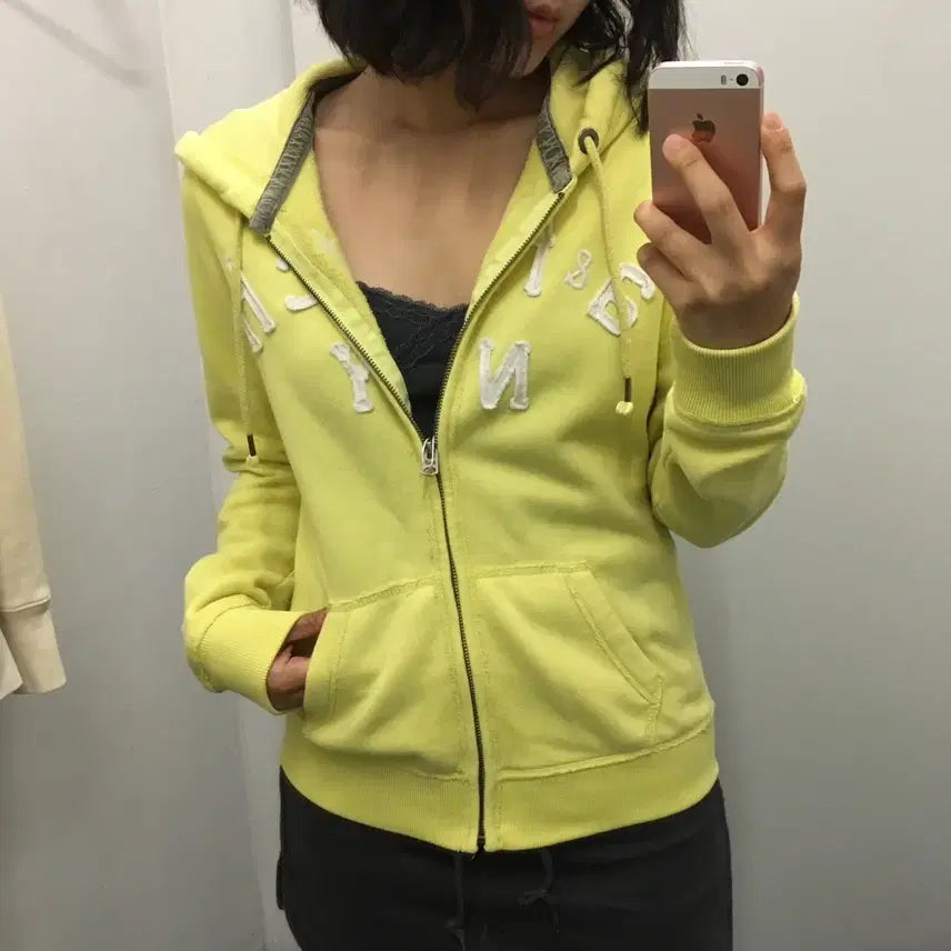 [BUNJANG] Abercrombie & Fitch Lemon Zip-Up Hoodie / 아베크롬비 후드집업 레몬