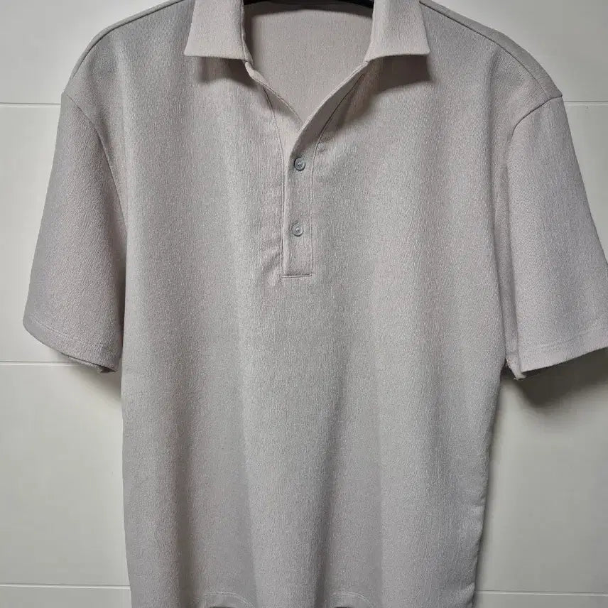 [BUNJANG] Allegri Seersucker Collar T-Shirt Ivory / (M) 알레그리 시어서커 카라티셔츠 아이보리