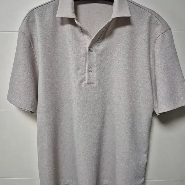 [BUNJANG] Allegri Seersucker Collar T-Shirt Ivory / (M) 알레그리 시어서커 카라티셔츠 아이보리