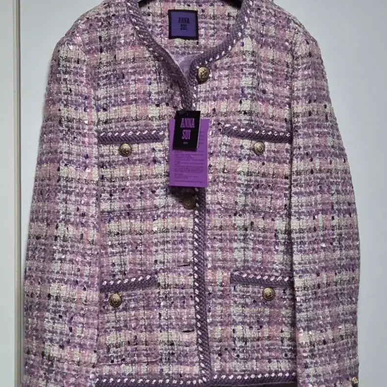 [BUNJANG] Anna Sui Lavender Tweed Jacket / 안나수이 트위드 자켓 라벤더