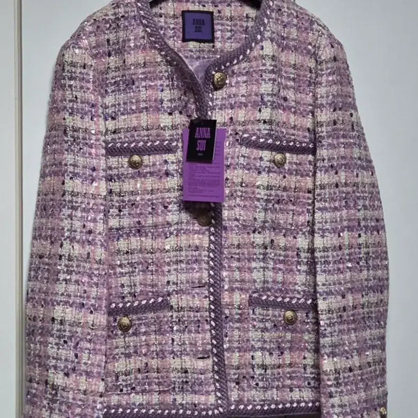 [BUNJANG] Anna Sui Lavender Tweed Jacket / 안나수이 트위드 자켓 라벤더