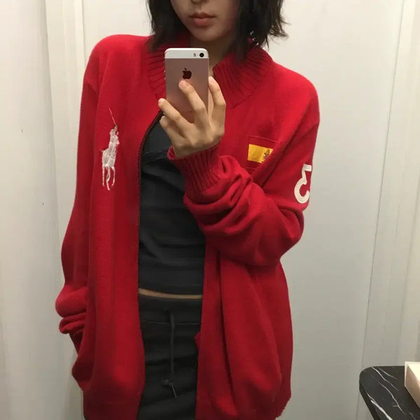 [BUNJANG] Polo Ralph Lauren Espanya Big Pony Knit Zip-Up / 폴로 랄프로렌 에스파냐 빅포니 니트 집업