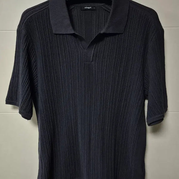 [BUNJANG] Allegri Pleated Collar T-shirt Charcoal / (L) 알레그리 플리츠 카라티셔츠 챠콜