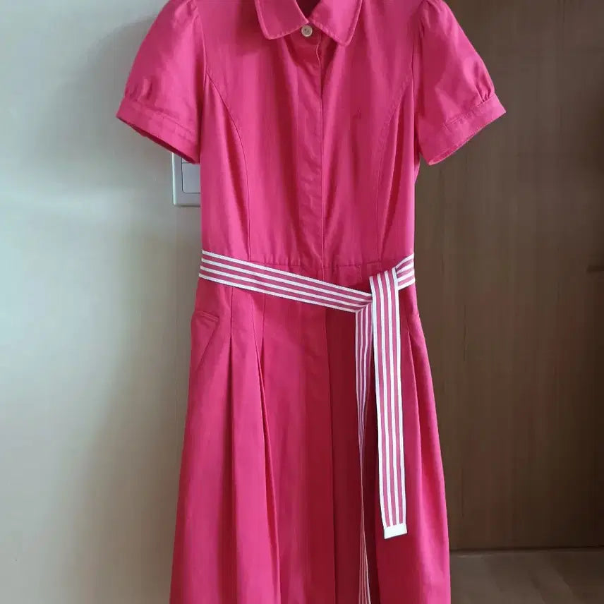 [BUNJANG] Beanpole Hot Pink Collar Neck Dress Size 90 / 빈폴 핫핑크 카라넥 원피스 90