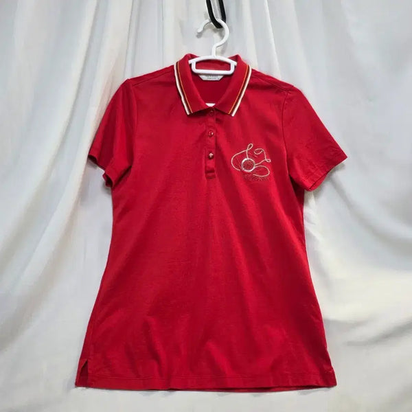 [BUNJANG] IMPERIAL Women's Red Golf Wear Short Sleeve T-Shirt Size 95 / lMPERIAL여성레드 골프웨어 반팔95