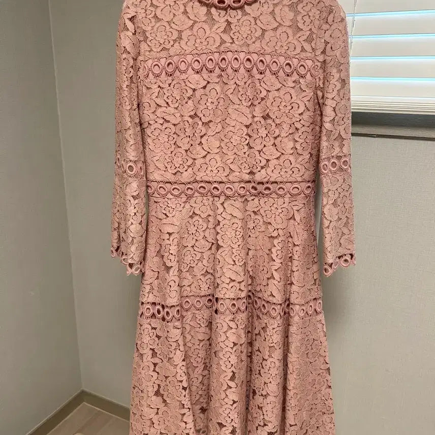 [BUNJANG] Lace Midi Dress Pink / 레이스 원피스 핑크