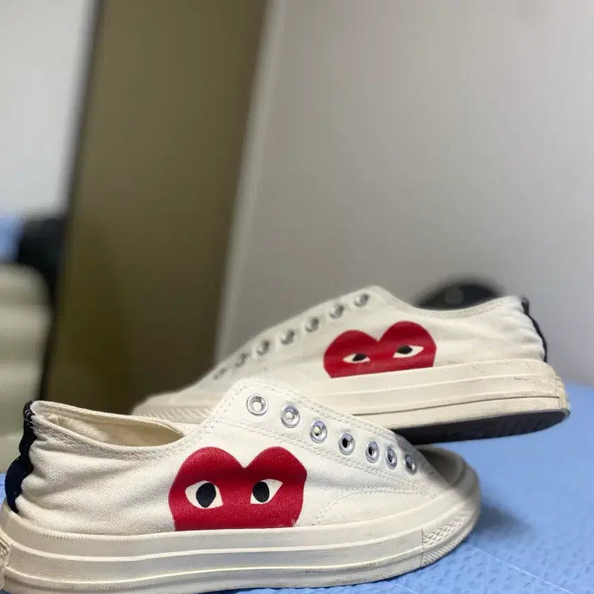 [BUNJANG] Comme des Garçons Converse White Sneakers / 꼼데가르송 컨버스