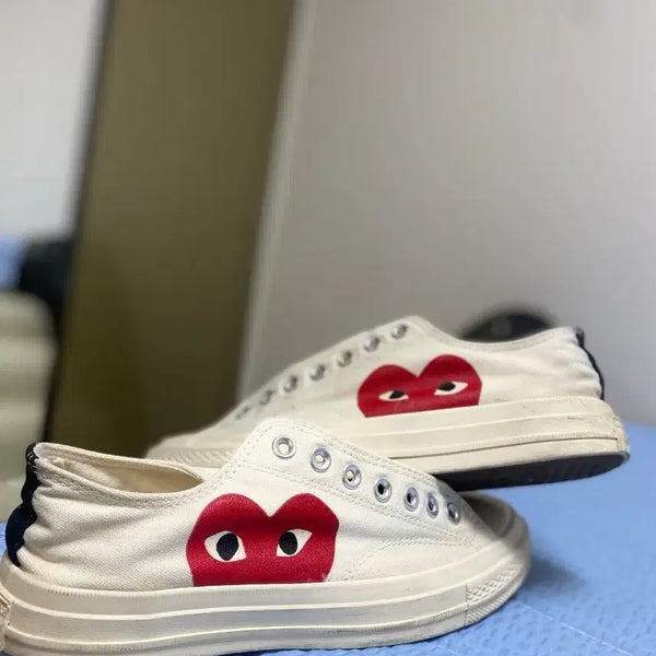 [BUNJANG] Comme des Garçons Converse White Sneakers / 꼼데가르송 컨버스