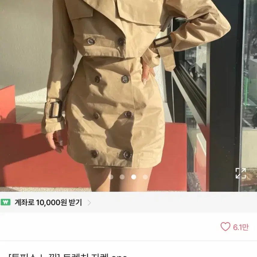 [BUNJANG] Two-Piece Style Trench Jacket Dress / 투피스 느낌 트렌치 자켓 원피스(새상품)