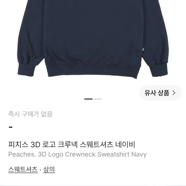 [BUNJANG] Peaches 3D Logo Crewneck Sweatshirt Navy XL / [2XL] 피치스(Peaches) 3D로고 크루넥 스웻셔츠 네이비