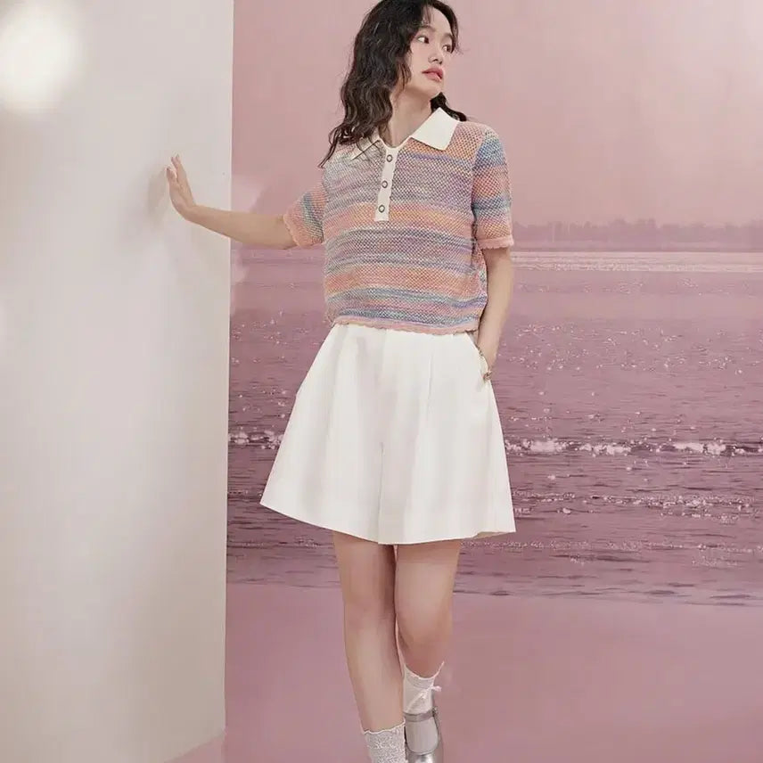 [BUNJANG] Kuose Ivory A-Line Pleated Shorts / 쿠오세 kuose 아이보리 A라인 플리츠 반바지