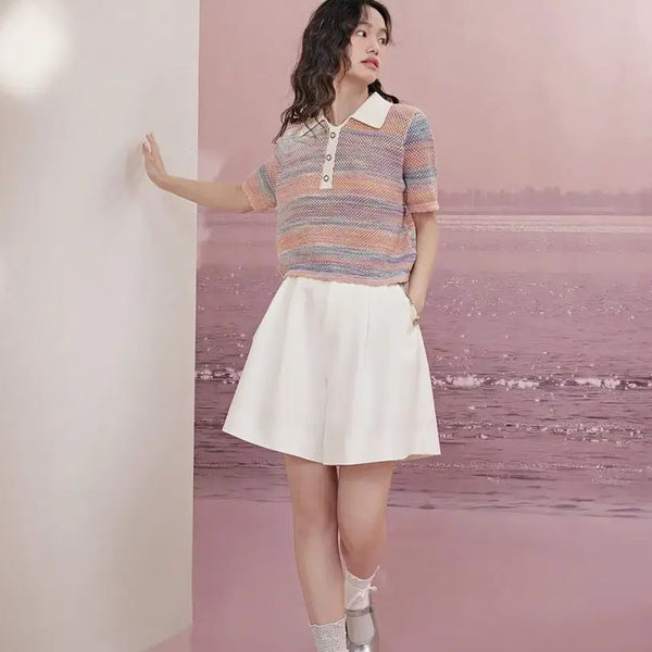 [BUNJANG] Kuose Ivory A-Line Pleated Shorts / 쿠오세 kuose 아이보리 A라인 플리츠 반바지