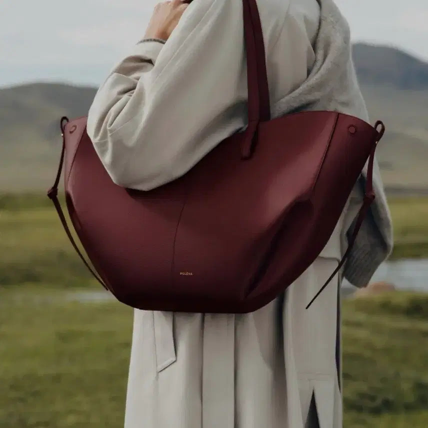 [BUNJANG] Polene Cyme Edition Dark Cherry Textured Handbag / 폴렌느 Cyme(심) 에디션 다크체리 텍스처드