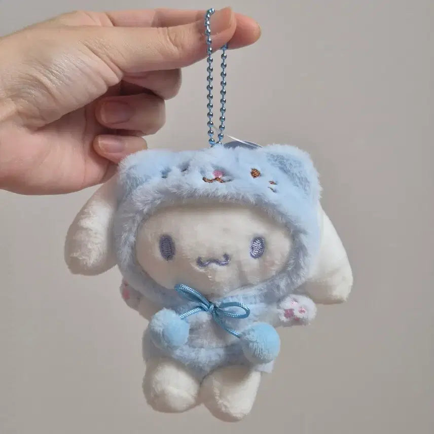 [BUNJANG] Sanrio Cinnamoroll Plush Bag Charm - Cat Outfit / 산리오 시나모롤 봉제인형 가방걸이_고양이9