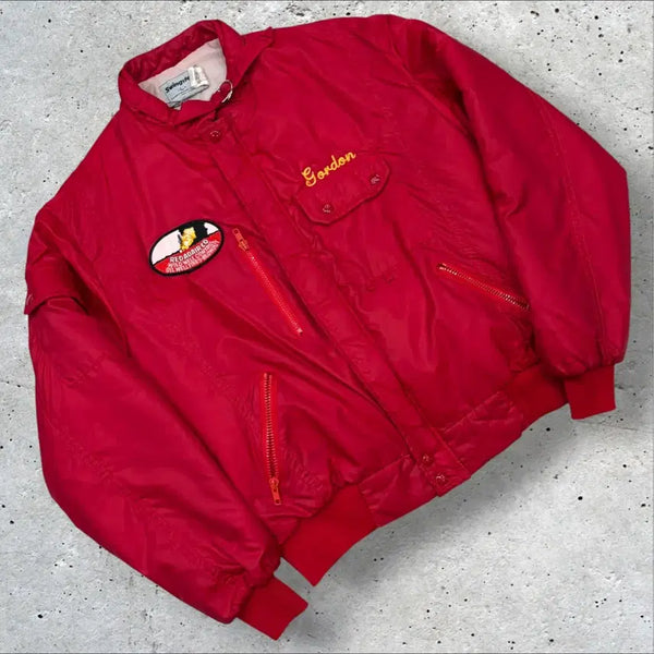 [BUNJANG] Swingster 80s Red Patch Bomber Jacket / [L] 80s 스윙스터 레드 패치 봄버 자켓 E654