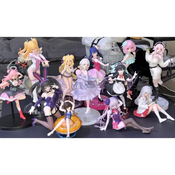[BUNJANG] Bundle Set Mixed Anime Girl Figures (12 pcs) / [일괄] 미소녀 중고 피규어 12개 (최애의 아이, 금빛 어둠, 오버로드 등)