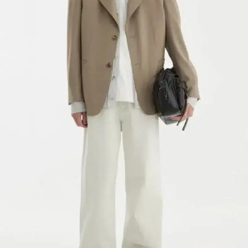 [BUNJANG] YOUTH Light Grey Wide Denim Pants / [L] 유스 라이트그레이 와이드 데님 팬츠