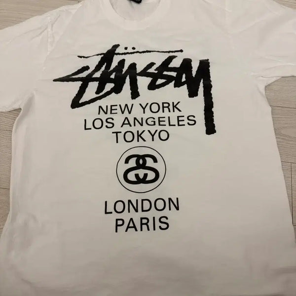 [BUNJANG] Stussy World Tour T-Shirt White / 스투시 월드투어 화이트 M