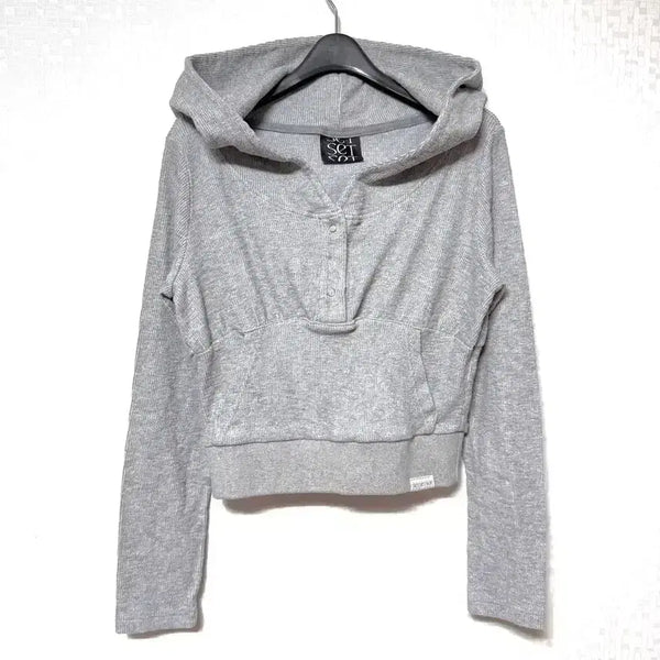 [BUNJANG] Ssetssetset Three-Button Cropped Hoodie / [Free]setsetset 쎄쎄쎄 크롭 후드티 쓰리버튼