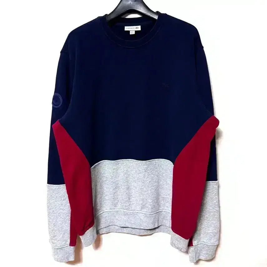 [BUNJANG] Lacoste Colorblock Sweatshirt Navy / [XL,105]라코스테 배색 맨투맨 긴팔티 네이비