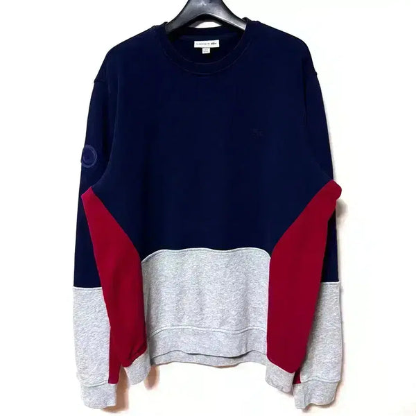 [BUNJANG] Lacoste Colorblock Sweatshirt Navy / [XL,105]라코스테 배색 맨투맨 긴팔티 네이비