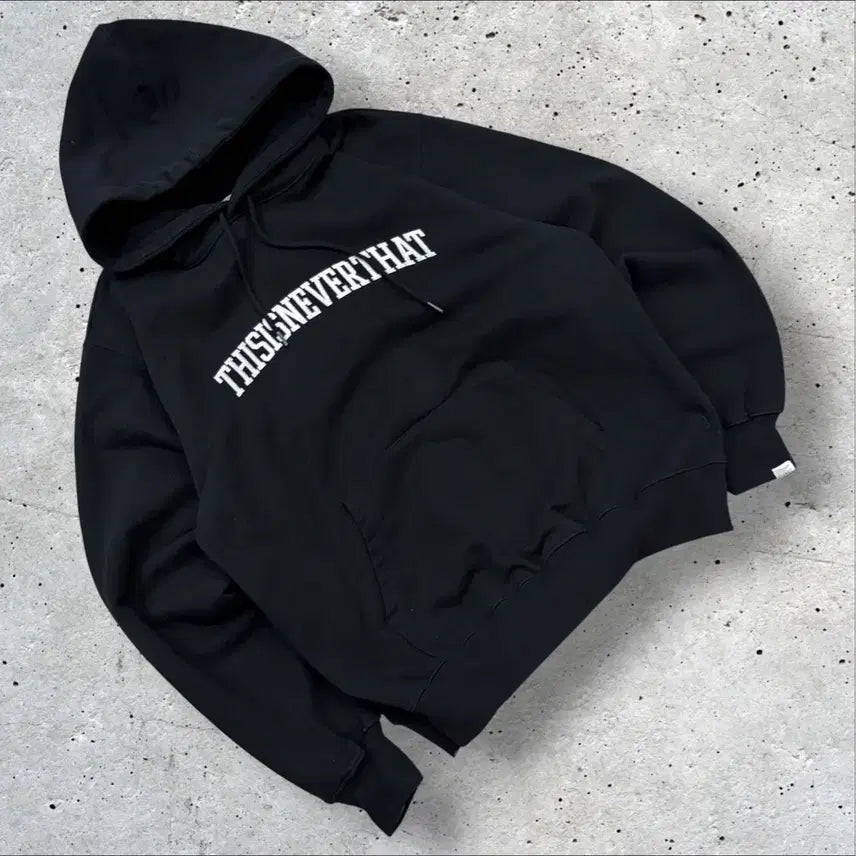 [BUNJANG] thisisneverthat Black Cotton Hoodie Size S / [S] 디스이즈네버댓 블랙 후드티 E658