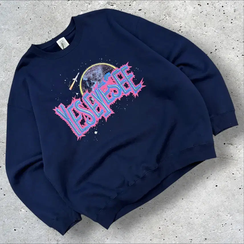 [BUNJANG] Yeseyesee Navy Graphic Sweatshirt XL / [XL] 예스아이씨 네이비 그래픽 맨투맨 E659