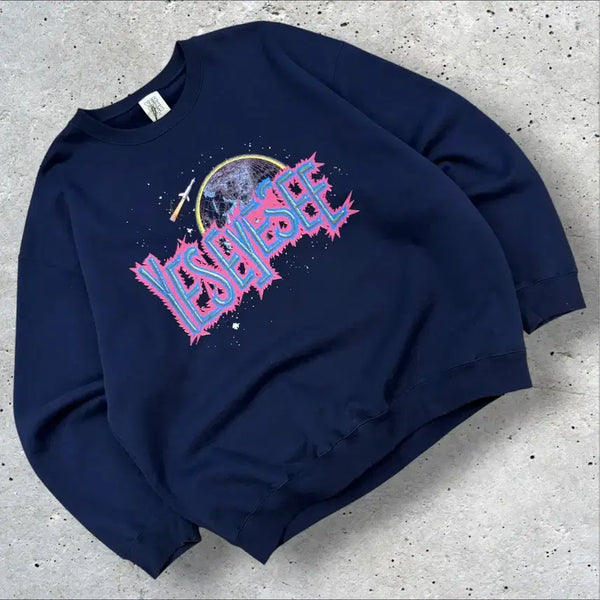 [BUNJANG] Yeseyesee Navy Graphic Sweatshirt XL / [XL] 예스아이씨 네이비 그래픽 맨투맨 E659