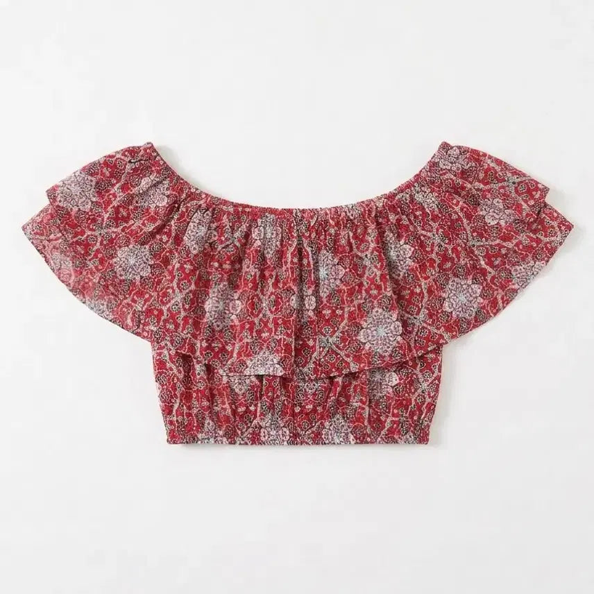 [BUNJANG] Hollister Pattern Off-Shoulder Blouse / 홀리스터 패턴 오프숄더 블라우스