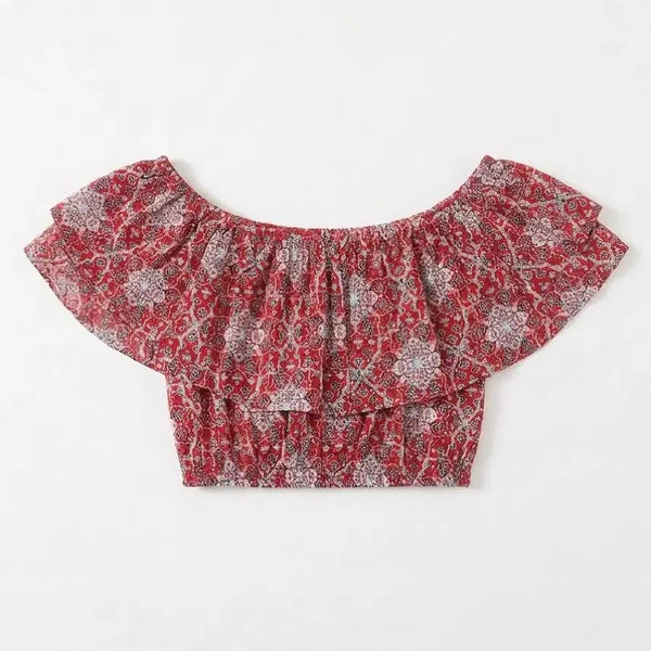 [BUNJANG] Hollister Pattern Off-Shoulder Blouse / 홀리스터 패턴 오프숄더 블라우스