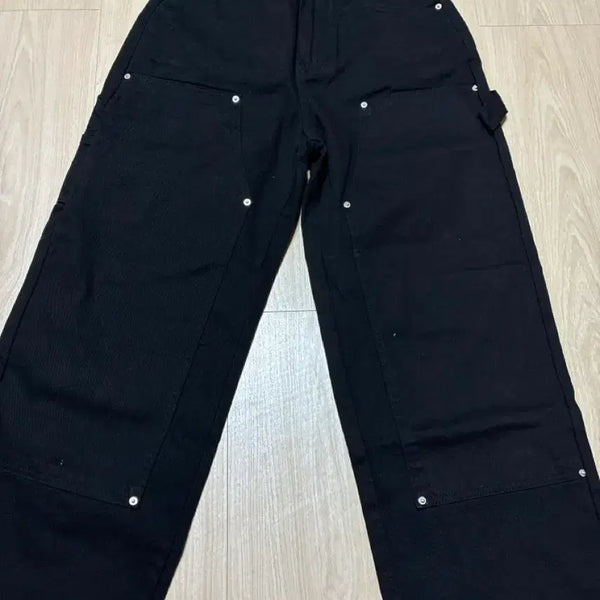 [BUNJANG] Double Knee Work Pants Black Long S Size / 더블니 워크팬츠 블랙