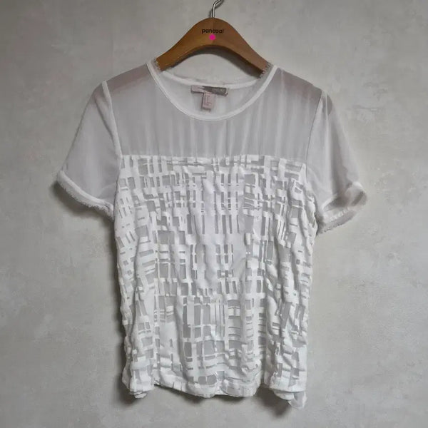 [BUNJANG] Forever 21 White Sheer Blouse / [S] 포에버21 화이트 쉬어 블라우스