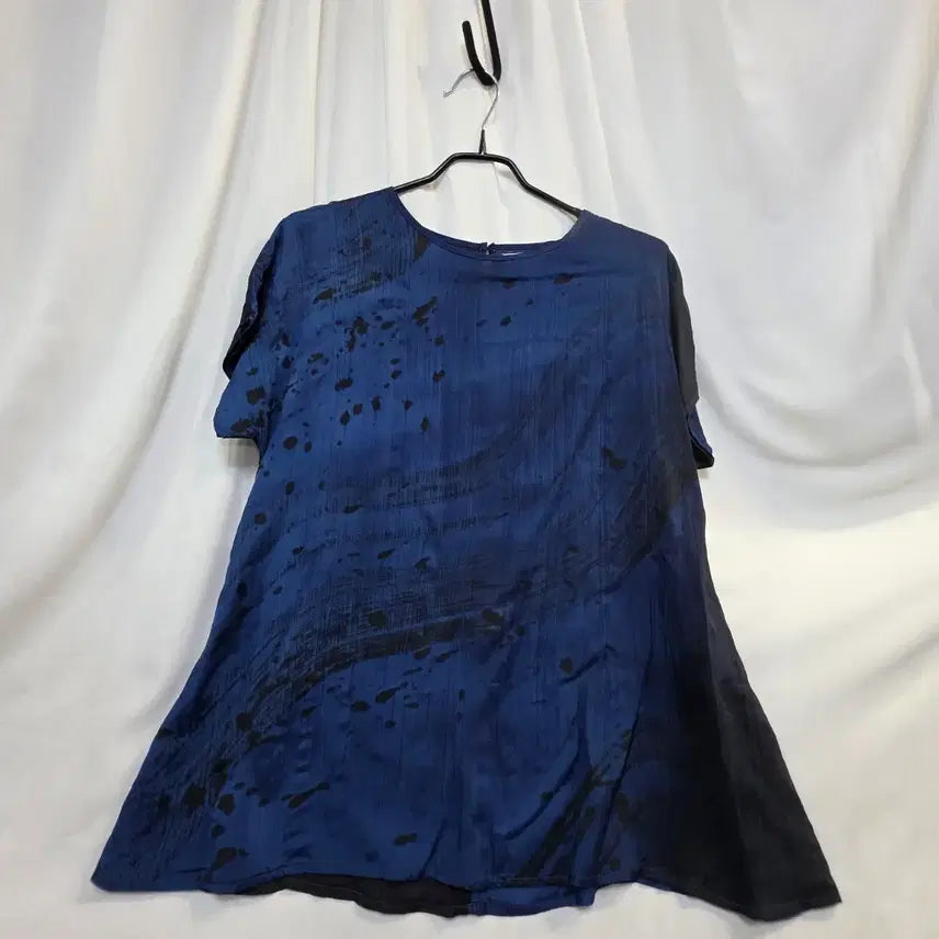 [BUNJANG] Yesarang Women's Rayon Printed Short-Sleeve T-Shirt Size 95 / 예사랑여성 레이온블루 나염 반팔95