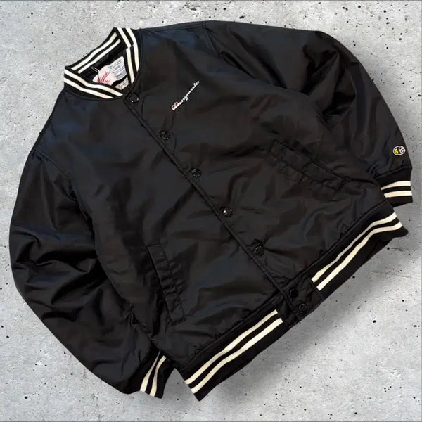 [BUNJANG] Mark Gonzales Champion Japan Black Bomber Jacket / [L] 마크곤잘레스 챔피온 재팬 블랙 봄버 자켓 E666