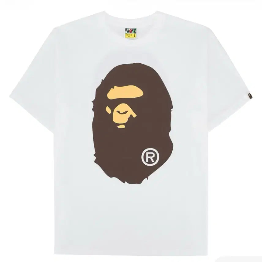 [BUNJANG] Bape Big Ape Head T-Shirt White / 베이프 빅 에이프 헤드 티셔츠 화이트 베이프반팔