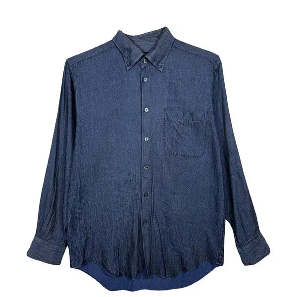 [BUNJANG] Denim Shirt Washed Casual Workwear [M] / 데님 셔츠 워싱 청남방 아메카지 캐주얼 워크웨어  [M]