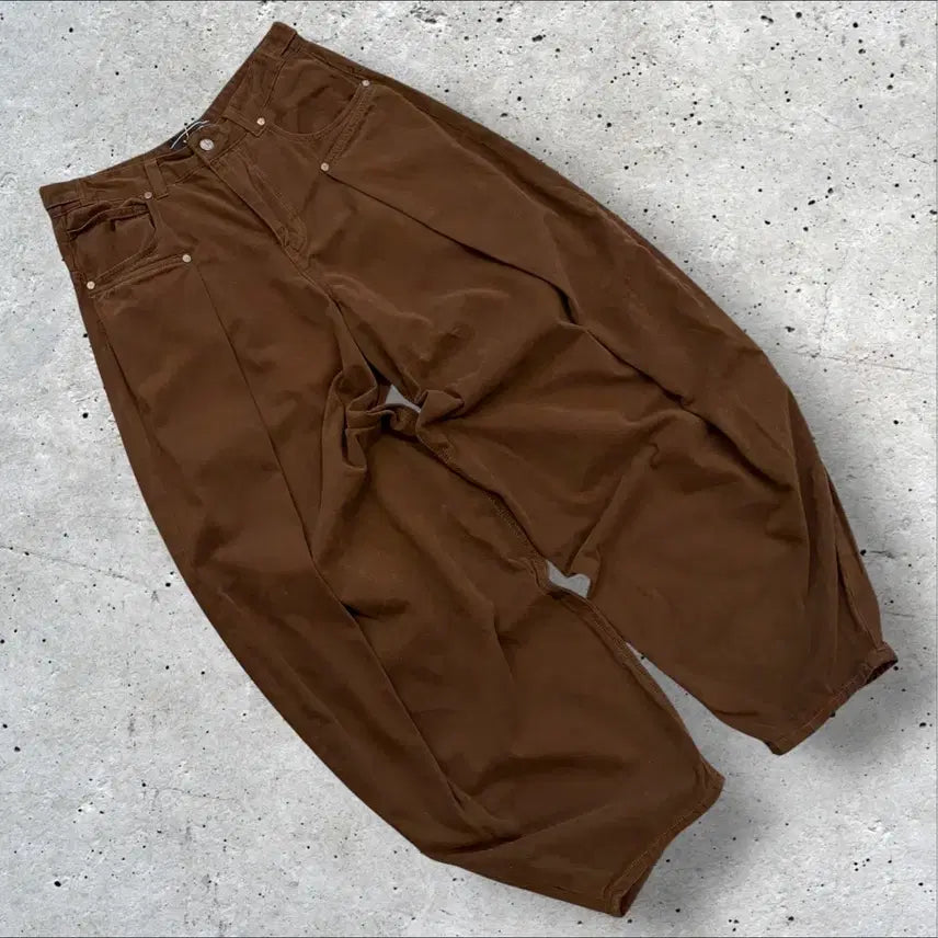 [BUNJANG] IDWS Wide Fit Cotton Pants Brown / [0] IDWS 아이돈워너셀 브라운 면바지 와이드 팬츠 E670
