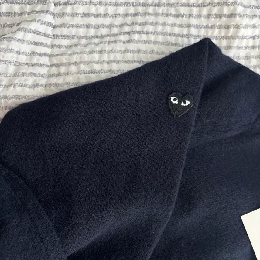 [BUNJANG] Comme des Garçons Patch Knit Navy / 꼼데가르송 와펜 니트 네이비