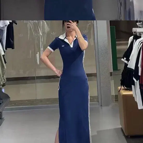 [BUNJANG] Adidas Long Dress Navy / 아디다스 롱원피스