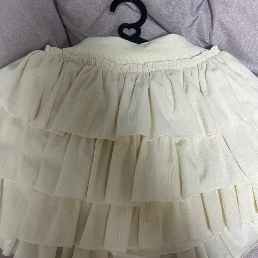 [BUNJANG] Beige Ruffle Mini Skirt / 캉캉 베이지 스커트